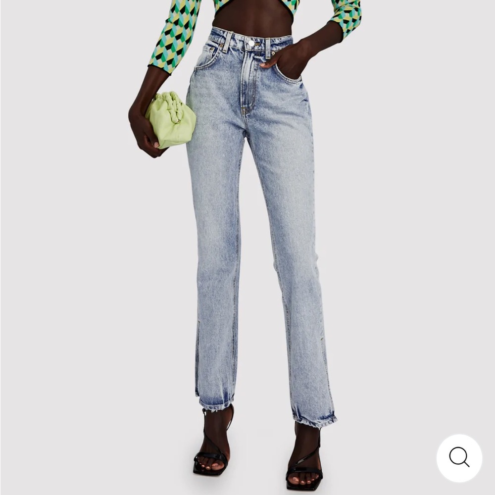 Grlfrnd Harlow High-Rise Bootcut Slit Jeans NWT